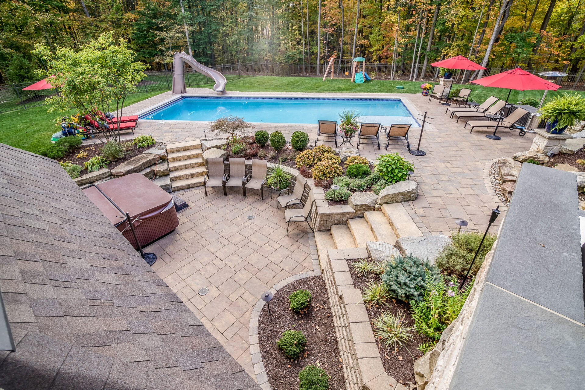 Backyard pool parties are the perfect event at this home